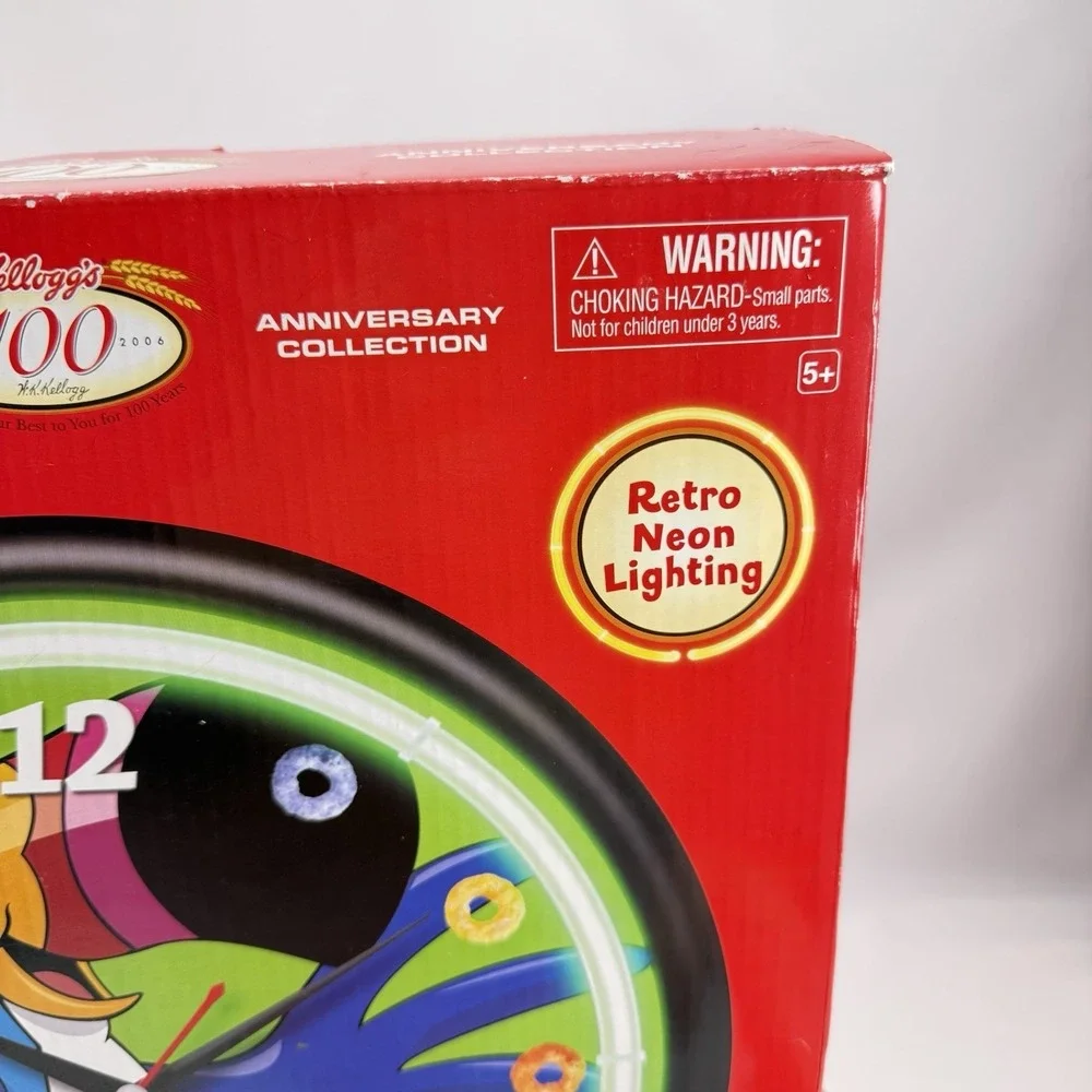 NEW‎ Kellogg's Froot Loops Toucan Sam Neon Wall Clock 100th Anniversary